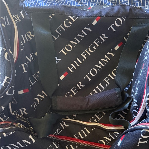Tommy Hilfiger Navy and Red Duffel Bag
